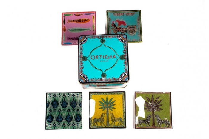 Set 5 Piatti ORTIGIA Carretto Glass Plas Tin Multicolor